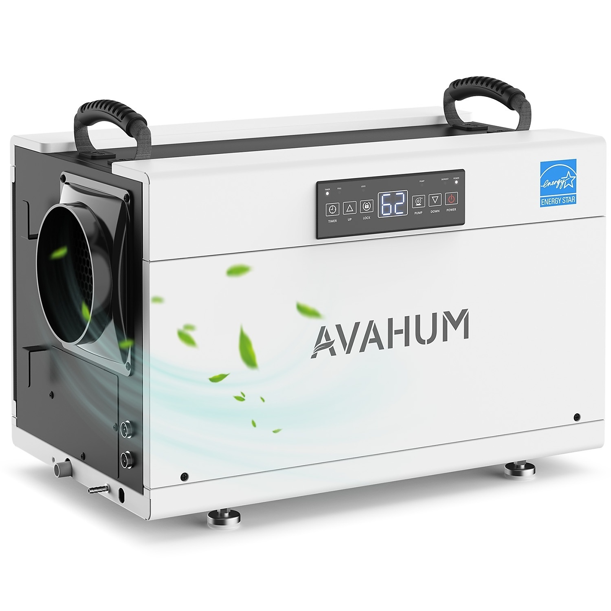EdenDirect Commercial Dehumidifier — 155 Pints, 6,000 Sq. Ft. Coverage, Energy Star, Auto Defrost, 24-Hour Timer, White, Model# NTE-AM160P